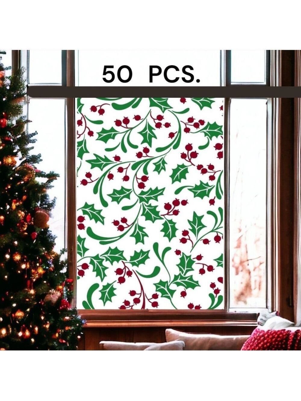 50 10X13 Poly Mailers Holly Berry Christmas Shipping Envelopes PRICE IS FIRM - Picture 2 of 4